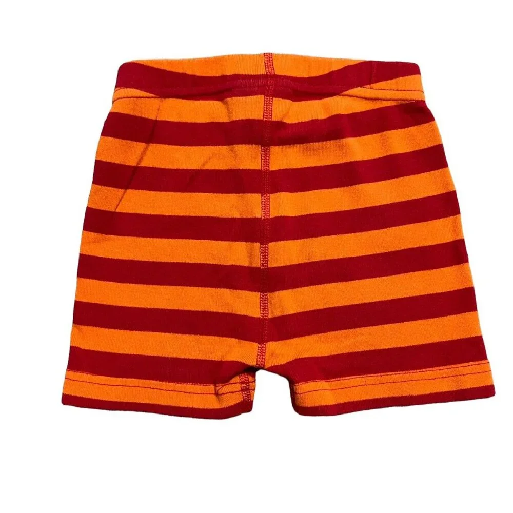 Hanna Andersson Sz 90 (3Y) Red & Orange Striped Short Pajamas